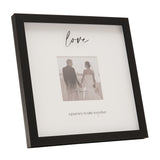 Love Wide Plastic Photo Frame with Easel 4 x 4in - Black