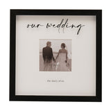 Our Wedding Square Wide Plastic Photo Frame 4 x 4in - Black