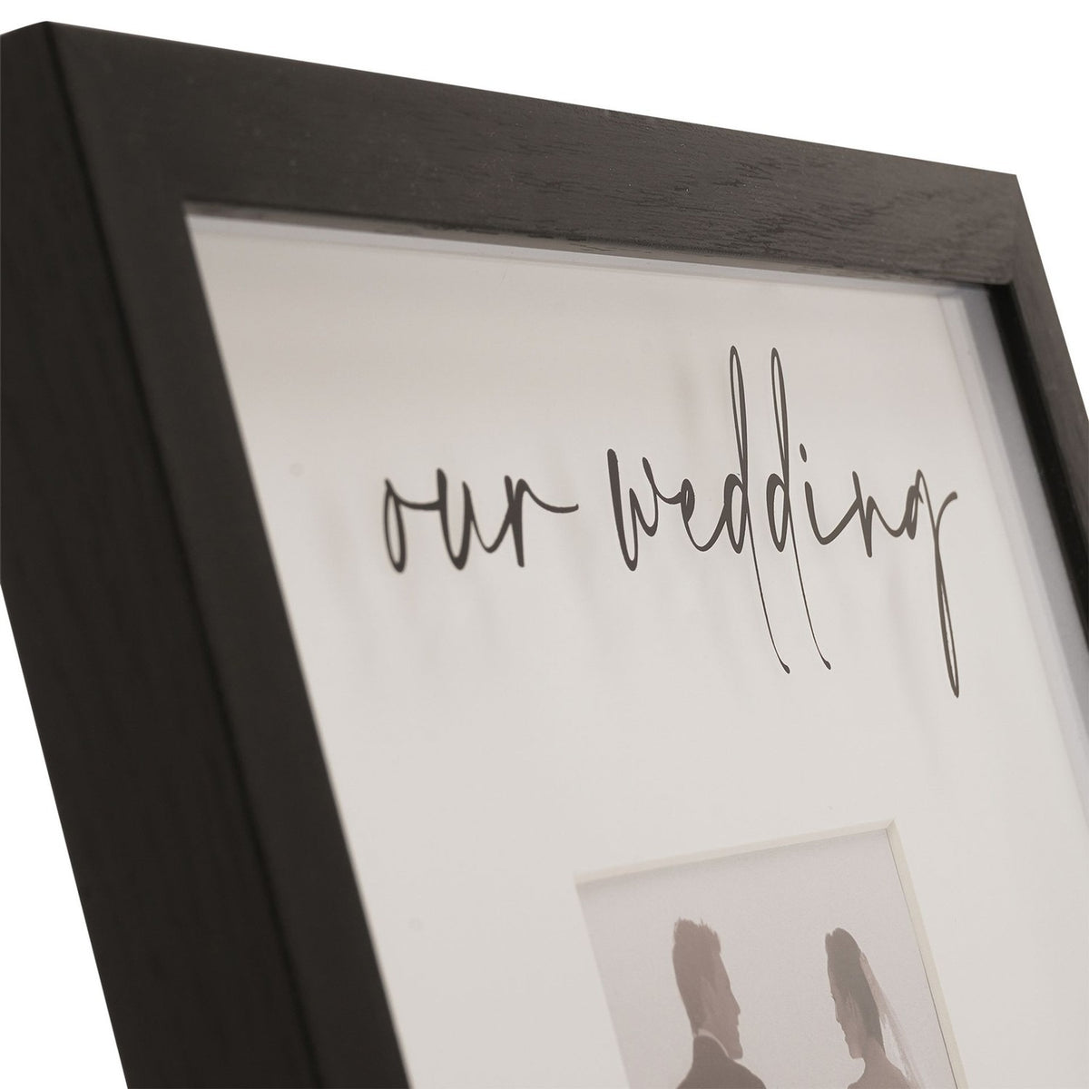 Our Wedding Square Wide Plastic Photo Frame 4 x 4in - Black