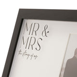 Mr & Mrs Wide Mount MDF Photo Frame 6 x 4in - Black & White