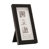 Narrow Triple Plastic Photo Frame with Easel Back - Black