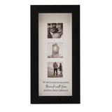Narrow Triple Plastic Photo Frame with Easel Back - Black