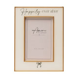 Happily Ever After Bow Plastic Photo Frame 6 x 4in - White