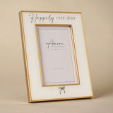 Happily Ever After Bow Plastic Photo Frame 6 x 4in - White
