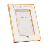 Happily Ever After Bow Plastic Photo Frame 6 x 4in - White