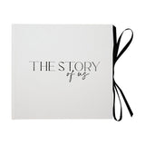 The Story of Us Textured Photo Album with Ribbon - White & Black
