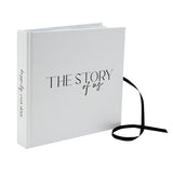 The Story of Us Textured Photo Album with Ribbon - White & Black