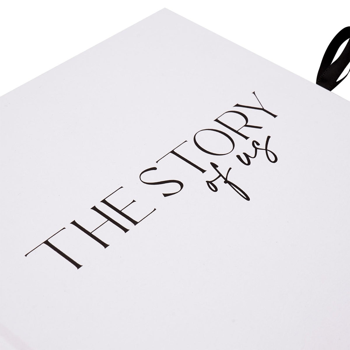 The Story of Us Textured Photo Album with Ribbon - White & Black