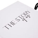The Story of Us Textured Photo Album with Ribbon - White & Black