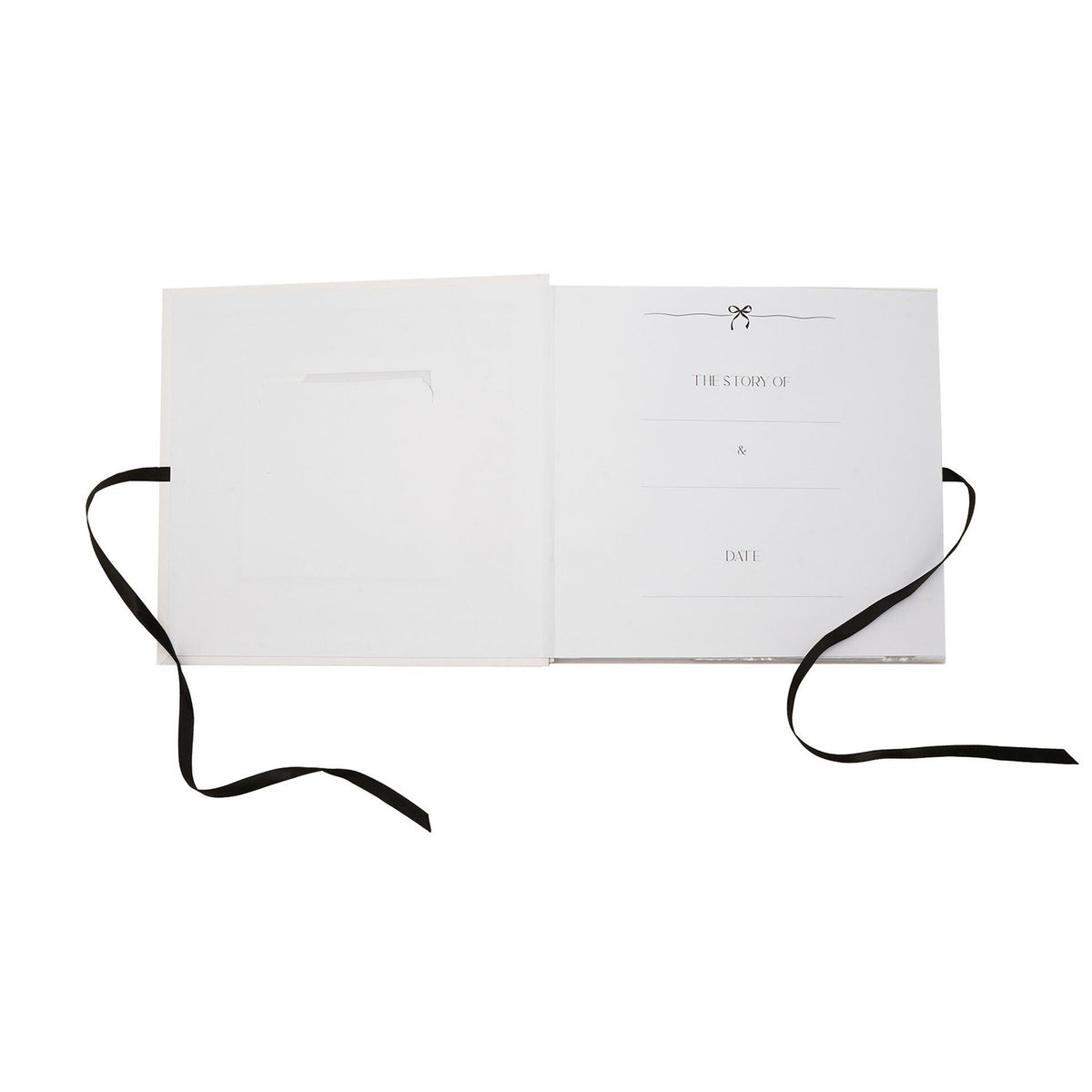 The Story of Us Textured Photo Album with Ribbon - White & Black