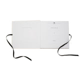 Mr & Mrs Textured Photo Album with Black Ribbon Tie - White