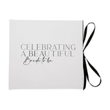 Beautiful Bride Textured Photo Album with Ribbon Tie - White