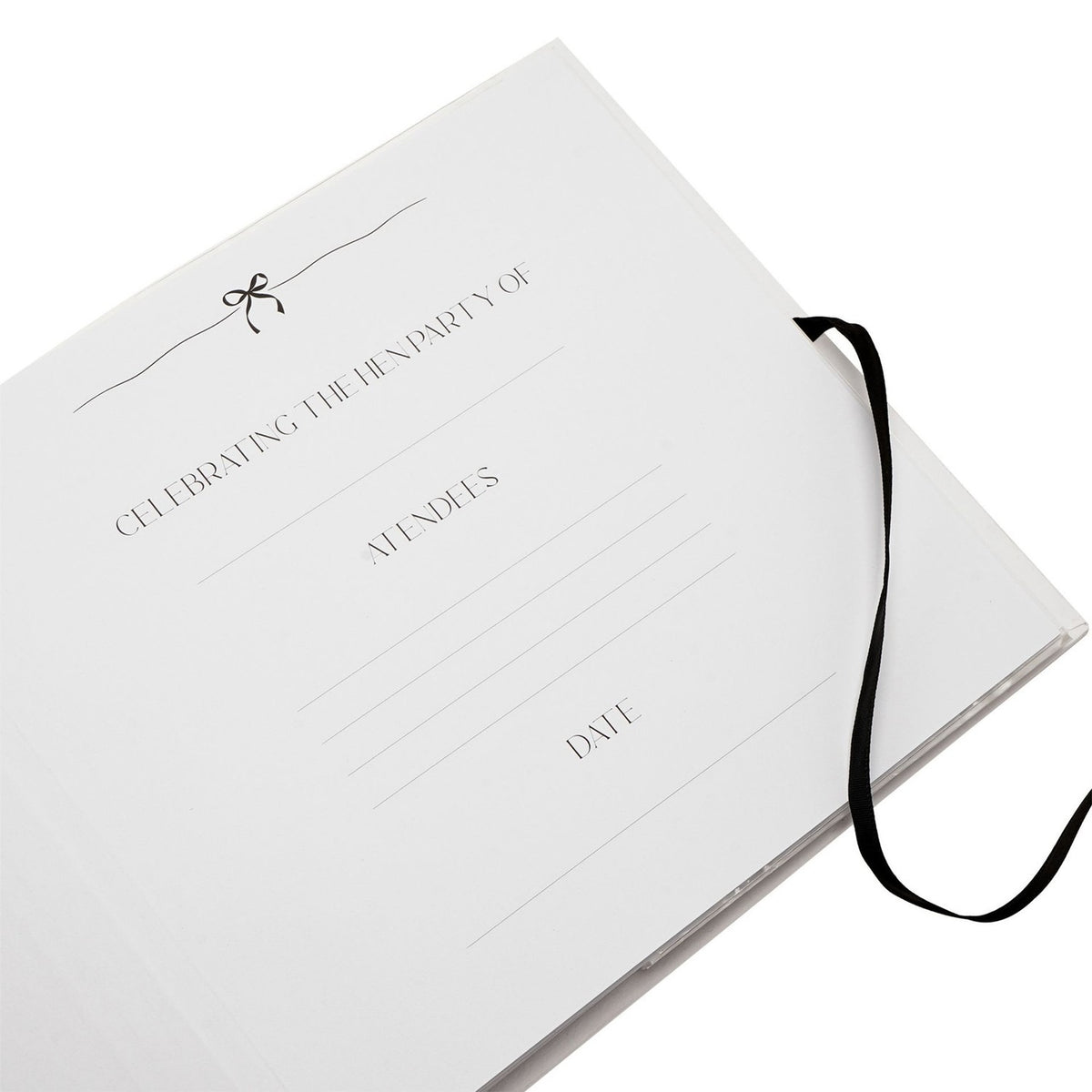 Beautiful Bride Textured Photo Album with Ribbon Tie - White
