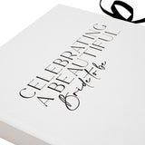 Beautiful Bride Textured Photo Album with Ribbon Tie - White