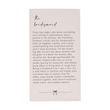 Bridesmaid Verse MDF Plaque with Stand - Off White & Grey