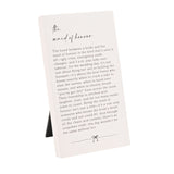 Maid of Honour Verse MDF Plaque with Stand - Off White & Grey