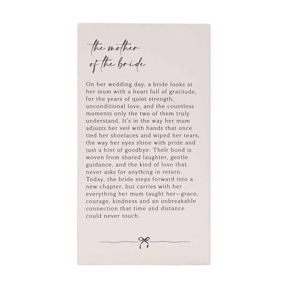Mother of The Bride Verse MDF Plaque - Off White & Grey
