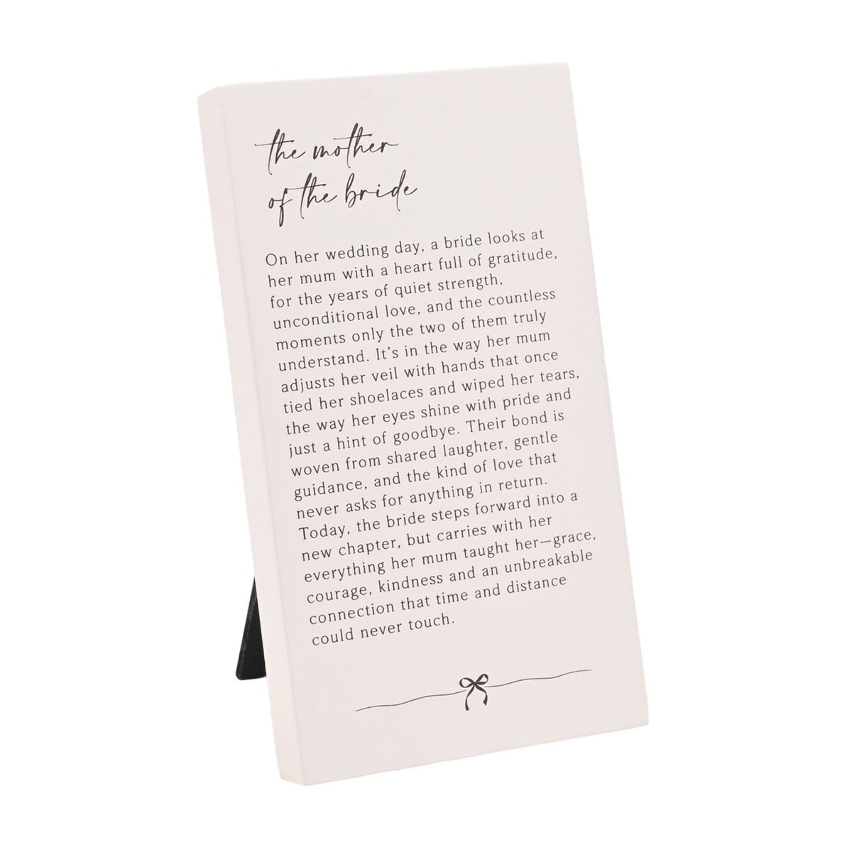 Mother of The Bride Verse MDF Plaque - Off White & Grey