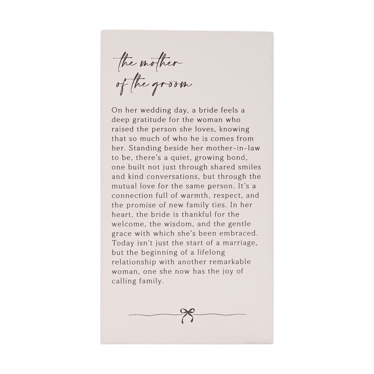 Mother of The Groom Verse MDF Plaque - Off White & Grey