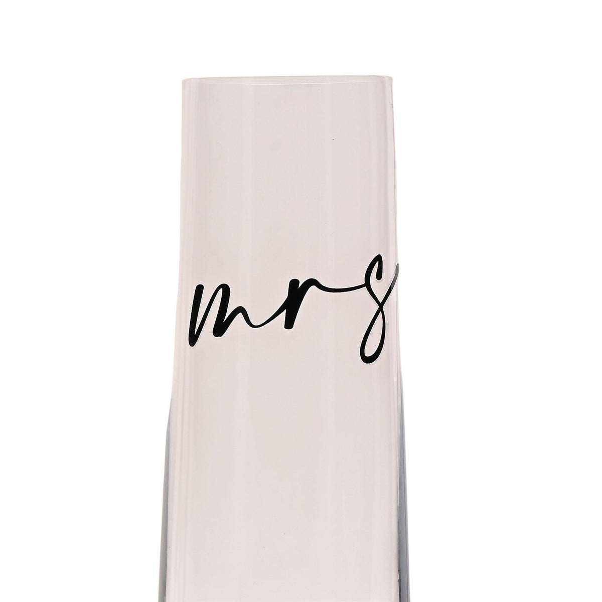 Mr & Mrs Set of 2 Champagne Flutes with Black Words - Clear