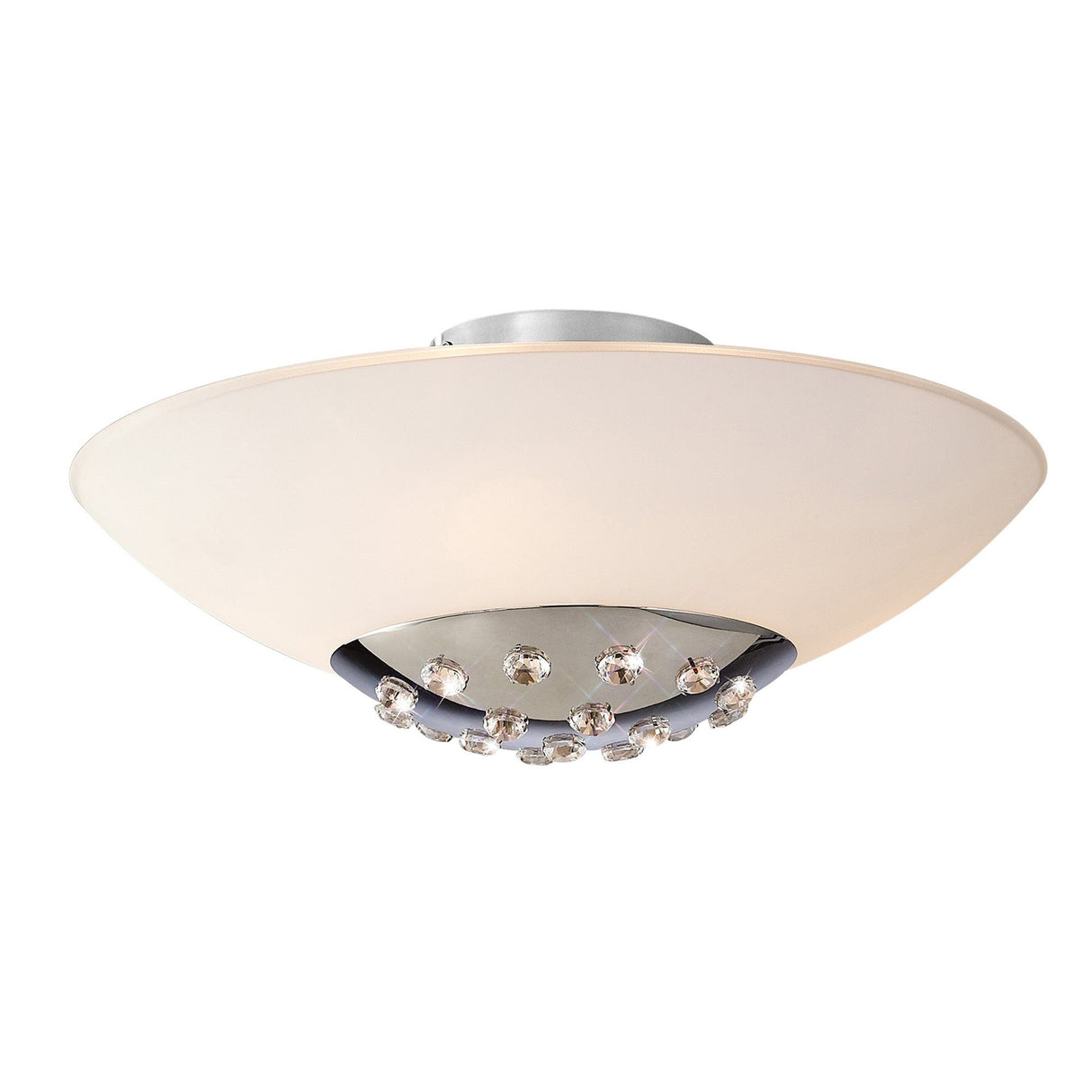 Amada 6 Light Opal Glass Flush Ceiling Light - Polished Chrome