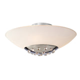 Amada 6 Light Opal Glass Flush Ceiling Light - Polished Chrome