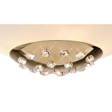 Amada 6 Light Opal Glass Flush Ceiling Light - French Gold