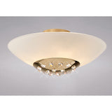Amada 6 Light Opal Glass Flush Ceiling Light - French Gold