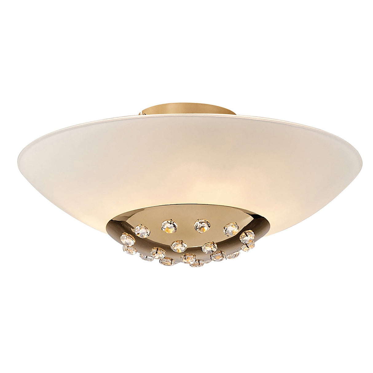 Amada 6 Light Opal Glass Flush Ceiling Light - French Gold