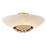 Amada 6 Light Opal Glass Flush Ceiling Light - French Gold