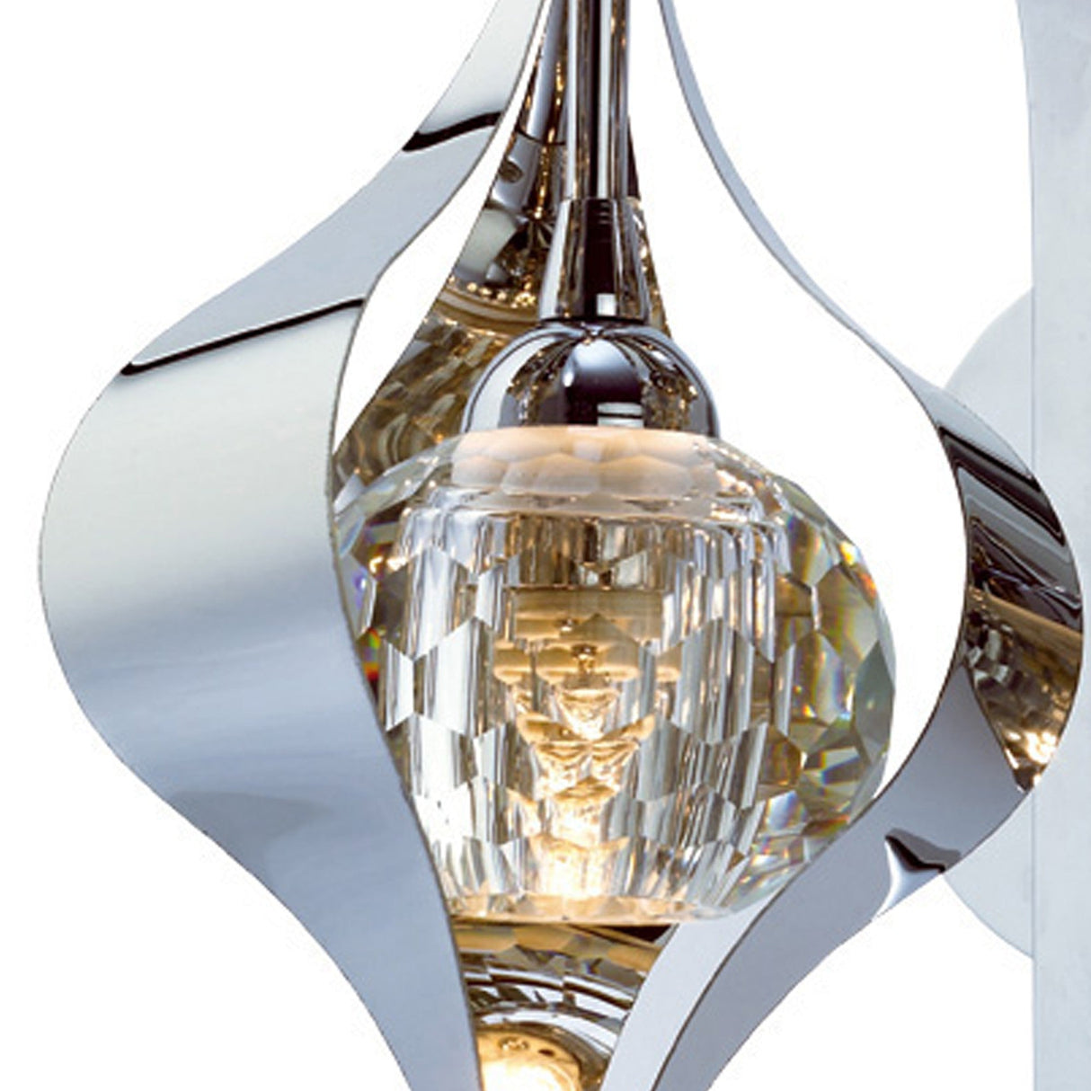 Amano 1 Light Crystal Wall Light With Switch - Chrome