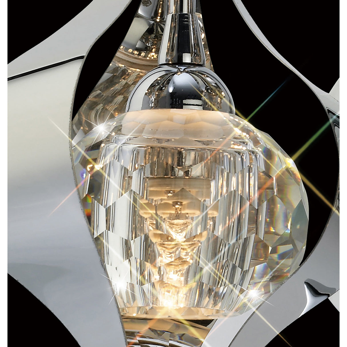 Amano 1 Light Crystal Wall Light With Switch - Chrome