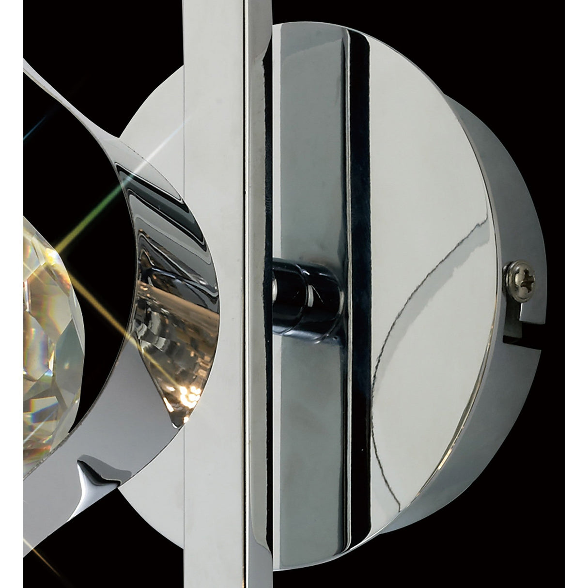 Amano 1 Light Crystal Wall Light With Switch - Chrome