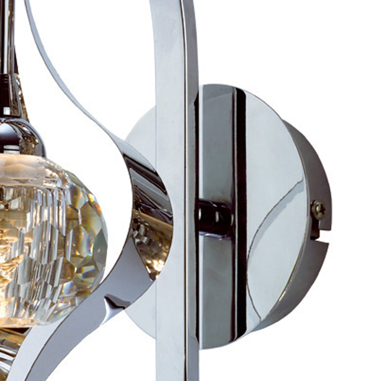 Amano 1 Light Crystal Wall Light With Switch - Chrome