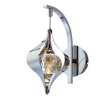 Amano 1 Light Crystal Wall Light With Switch - Chrome