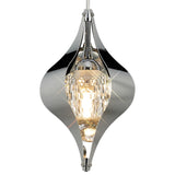 Amano 13cm 1 Light Crystal Pendant Light - Polished Chrome