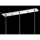Amano Small 3 Light Crystal Bar Pendant Light - Polished Chrome