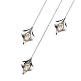 Amano Large 3 Light Crystal Cluster Pendant Light - Polished Chrome
