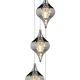 Amano Small 5 Light Crystal Cluster Pendant Light - Polished Chrome