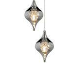 Amano Small 5 Light Crystal Cluster Pendant Light - Polished Chrome