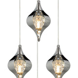 Amano 4 Light Crystal Cluster Pendant Light - Polished Chrome