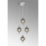 Amano 4 Light Crystal Cluster Pendant Light - Polished Chrome