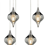 Amano 9 Light Crystal Cluster Pendant Light - Polished Chrome