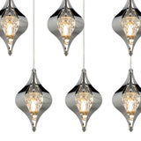Amano 9 Light Crystal Cluster Pendant Light - Polished Chrome