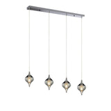 Amano 4 Light Crystal Bar Pendant Light - Polished Chrome