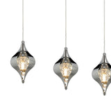 Amano Large 5 Light Crystal Bar Pendant Light - Polished Chrome