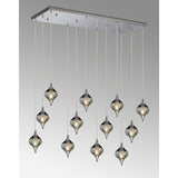 Amano 12 Light Crystal Bar Pendant Light - Polished Chrome