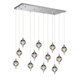 Amano 12 Light Crystal Bar Pendant Light - Polished Chrome
