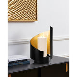 Ambondrona Metal Hurricane Lantern 30cm - Gold & Black