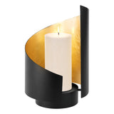 Ambondrona Metal Hurricane Lantern 30cm - Gold & Black